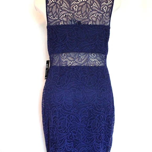 NWT Express Lace Embroidered Midi Dress – Navy, Size M - Picture 4 of 6